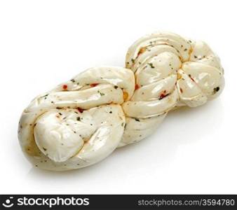 Braided Mozzarella Cheese With Spices And Olive Oil