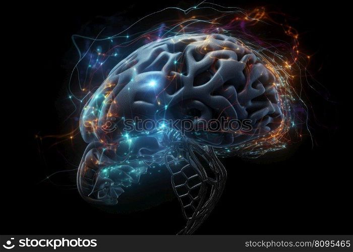 Brain creates reality. Digital science. Generate Ai. Brain creates reality. Generate Ai