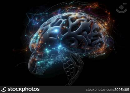 Brain creates reality. Digital science. Generate Ai. Brain creates reality. Generate Ai