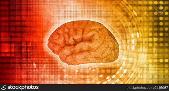 Brain Technology Advanced Science Concept Abstract Background. Brain Technology
