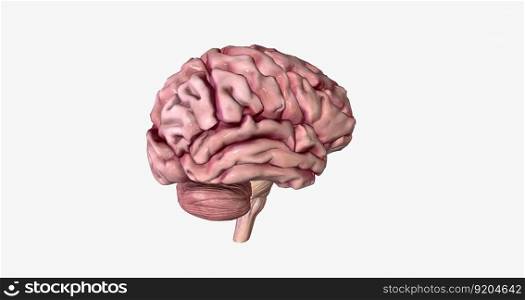 Brain with Severe Alzheimer&rsquo;s Disease 3D rendering. Brain with Severe Alzheimer&rsquo;s Disease