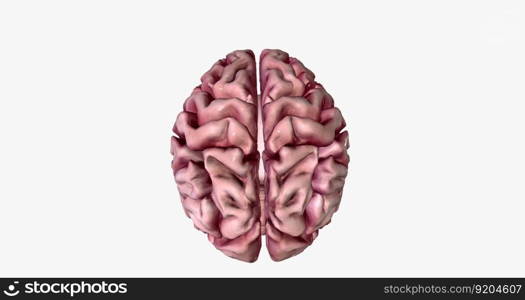 Brain with Severe Alzheimer’s Disease 3D rendering. Brain with Severe Alzheimer’s Disease