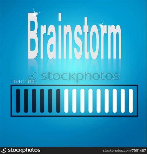 Brainstorm blue loading bar image with hi-res rendered artwork that could be used for any graphic design.