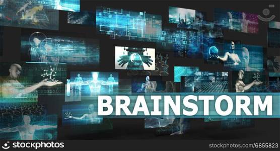Brainstorm Presentation Background with Technology Abstract Art. Brainstorm