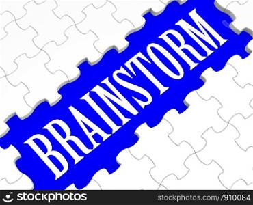 Brainstorm Puzzle Showing Creative Idea And Thoughts
