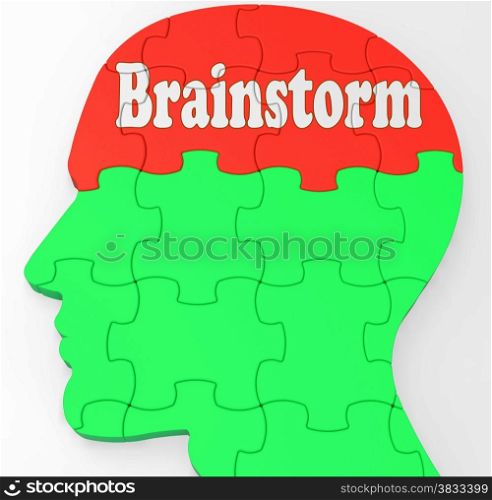 . Brainstorm Showing Mind Thinking Clever Thoughts And Ideas