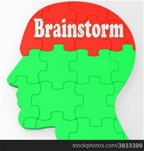 . Brainstorm Showing Mind Thinking Clever Thoughts And Ideas