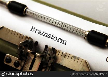Brainstorm text on typewriter