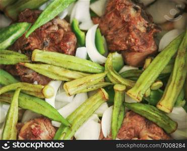 Braised Lamb Stew With Potatoes, Onions And Other Vegetables