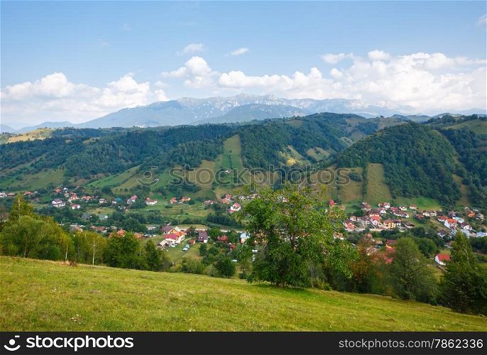 Bran village summer view (near Brasov, Romania).