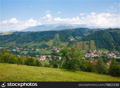 Bran village summer view (near Brasov, Romania).