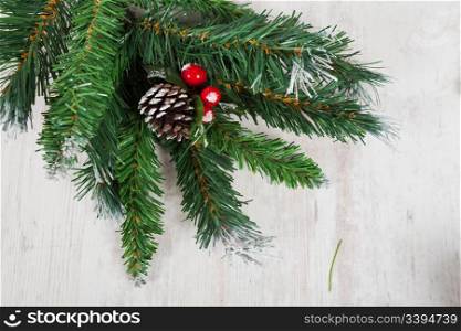 Branch of a christmas tree decoration for seasonal celebrations
