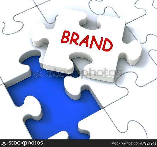 Brand Jigsaw Showing Business Branding Trademark Or Product Label