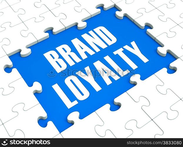 . Brand Loyalty Puzzle Showing Trustworthy Products And Clients Satisfaction