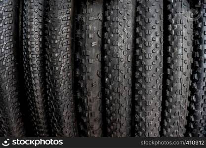 Brand new bicycle tires with aggressive offroad protector