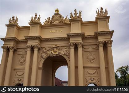 Brandenburg gate at Louise Square, Potsdam, Germany.. Brandenburg gate at Louise Square, Potsdam, Germany