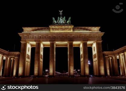 Brandenburg gate at night, Berlin