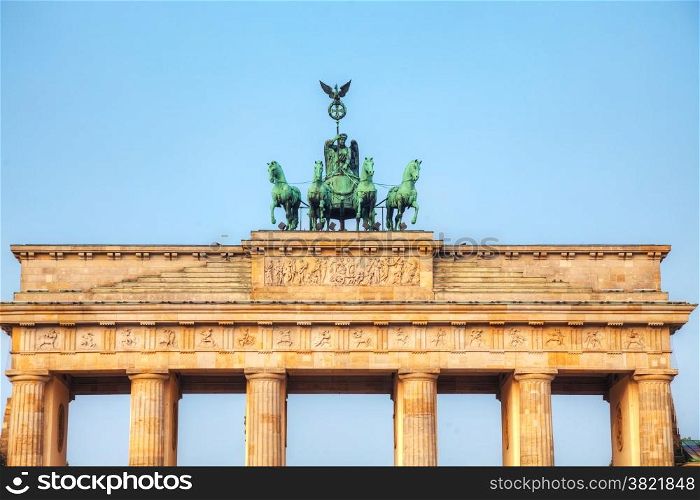 Brandenburg gate close up in Berlin, Germany