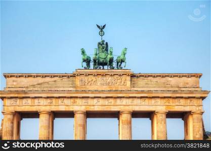 Brandenburg gate close up in Berlin, Germany