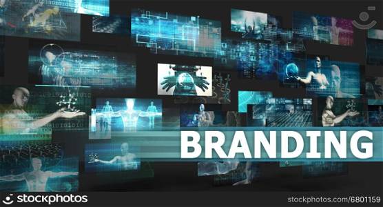 Branding Presentation Background with Technology Abstract Art. Branding