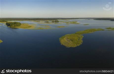 Braslav lakes in Belarus. Filmed with a drone