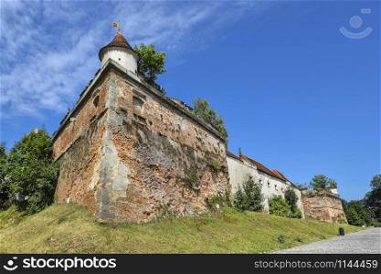 Brasov, Romania - July 20, 2019: Brasov Citadel, Romania. The citadel is part of Brasov&rsquo;s outer fortification system. Brasov, Romania - July 20, 2019: Brasov Citadel, Romania