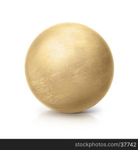 brass ball 3D illustration on white background