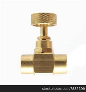 brass gate valve isolated on white background