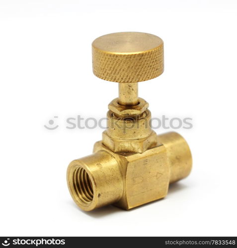 brass gate valve isolated on white background