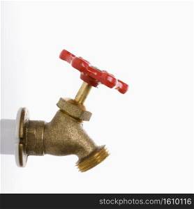 Brass hot water faucet.