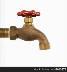 Brass hot water faucet.