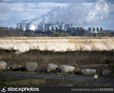 Braunkohlekraftwerk. lignite-fired power plant in Germany