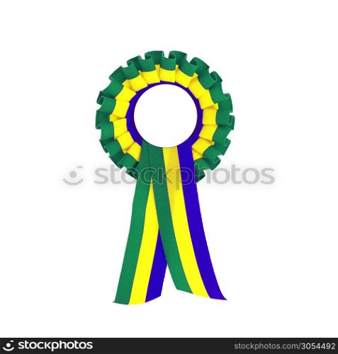 brazil country flag ribbon symbol blue yellow green