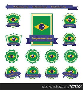 brazil independence day flags infographic design