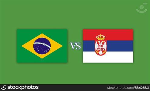 Brazil vs Serbia Football Match Design Element.. Brazil vs Serbia Football Match Design Element