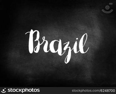 Brazil written on a blackboard