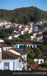 brazilian houses on a hills of Ouro Preto Brazil