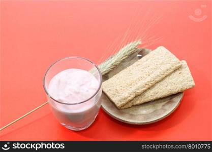 bread and corn ,wheat, smoothie