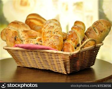 bread assortment in a basket