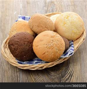 Bread Buns Assortment In A Basket