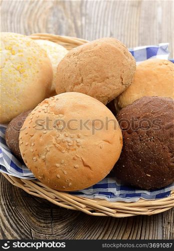 Bread Buns Assortment In A Basket