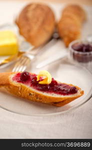 bread butter and jam classic European breakfast