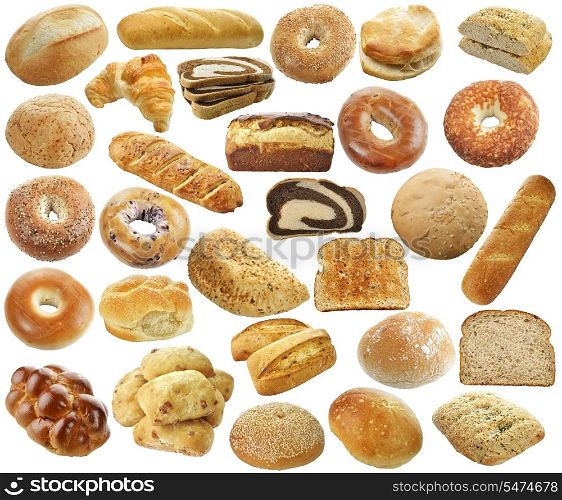 Bread Collection Isolated On a White Background