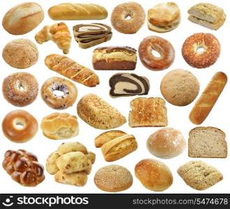 Bread Collection Isolated On a White Background