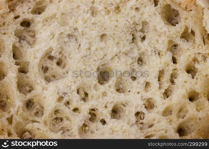 Bread crumb in the close up scene