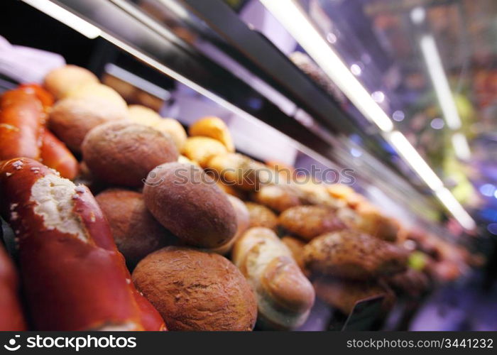 bread in row close up