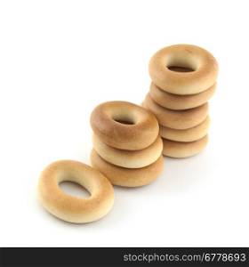 Bread-rings isolated on white background