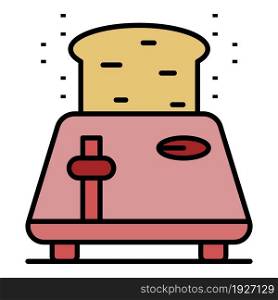 Bread toaster icon. Outline bread toaster vector icon color flat isolated. Bread toaster icon color outline vector