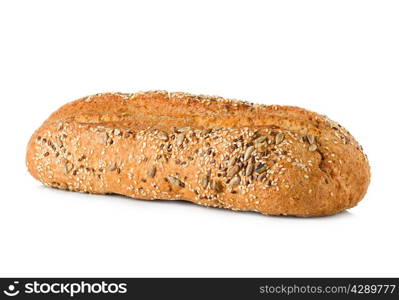 bread with bran isolated on a white background