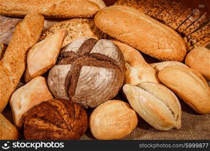 Breads and baked goods close-up